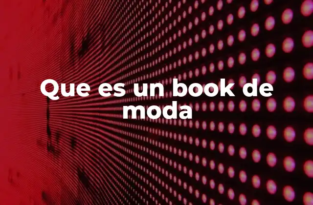 Que es un Book de Moda