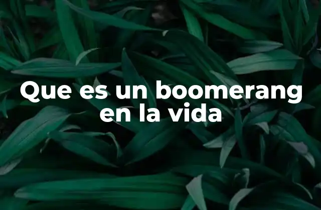 Cómo el boomerang en la vida afecta nuestras relaciones