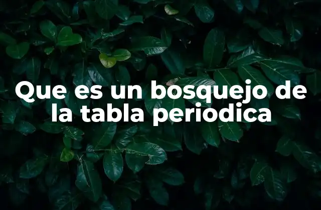 Que es un Bosquejo de la Tabla Periodica