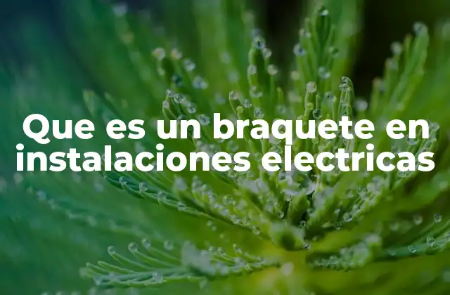 Que es un Braquete en Instalaciones Electricas
