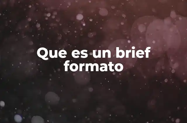 Que es un Brief Formato