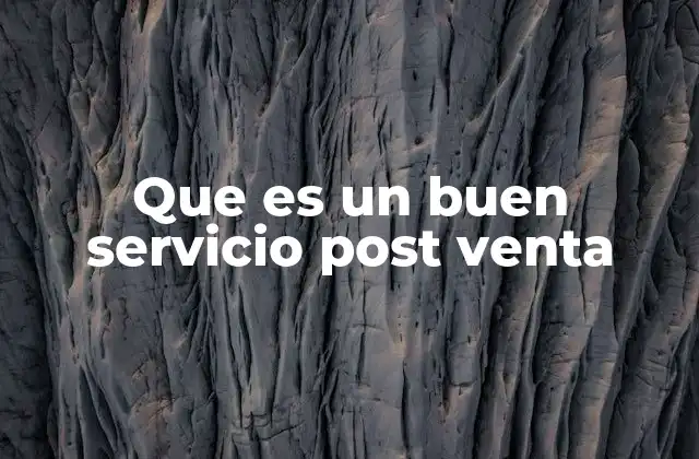 Que es un Buen Servicio Post Venta