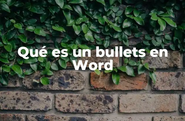 Qué es un Bullets en Word