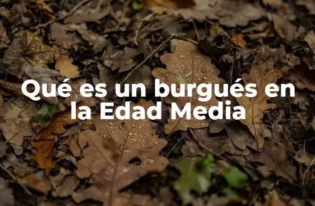 Qué es un Burgués en la Edad Media