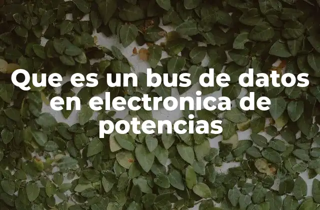Que es un Bus de Datos en Electronica de Potencias