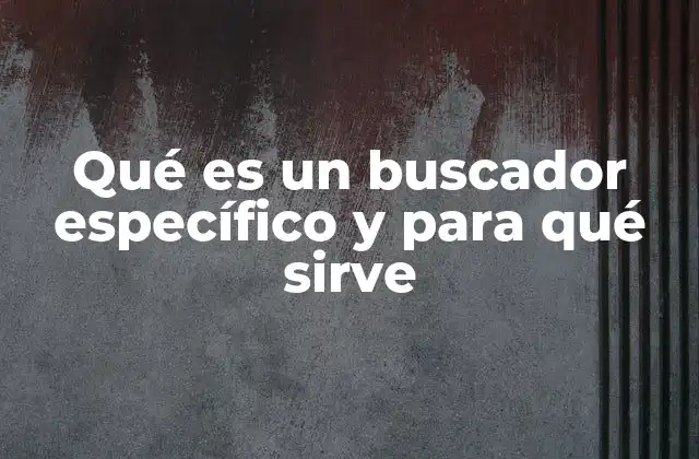 Qué es un Buscador Específico y para Qué Sirve