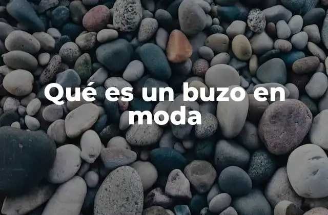 Qué es un Buzo en Moda