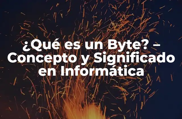 ¿qué es un Byte? – Concepto y Significado en Informática