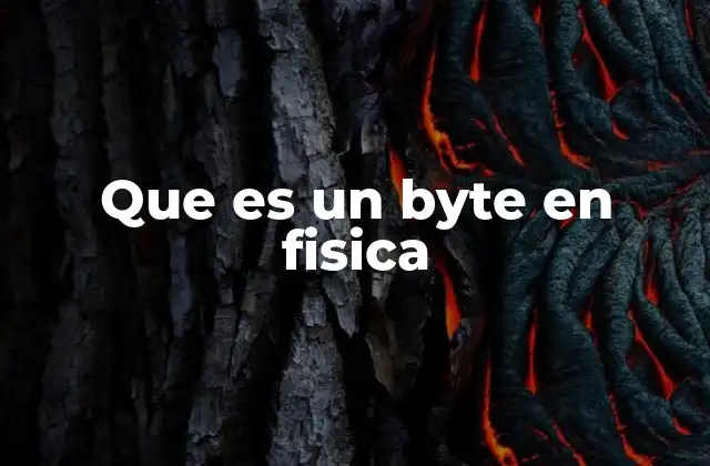 Que es un Byte en Fisica