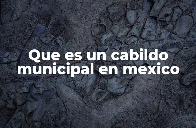 Que es un Cabildo Municipal en Mexico