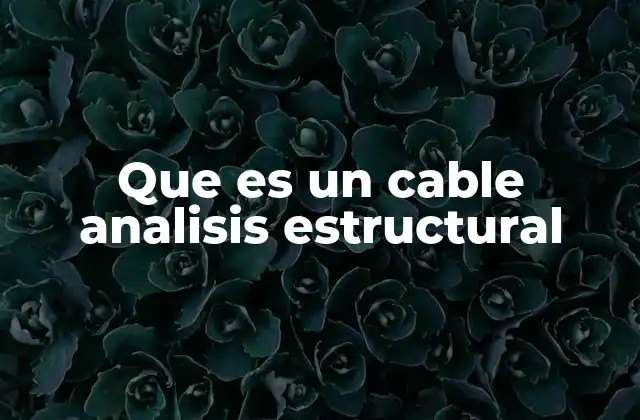 Que es un Cable Analisis Estructural