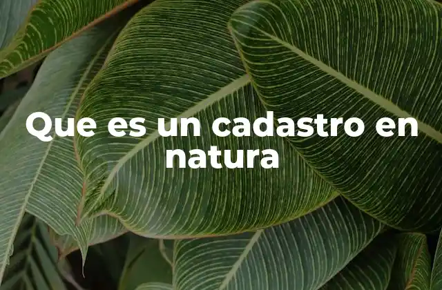 Que es un Cadastro en Natura