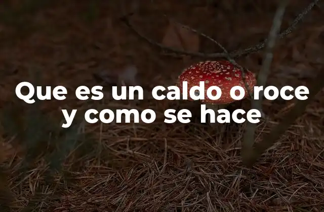 Que es un Caldo o Roce y como Se Hace