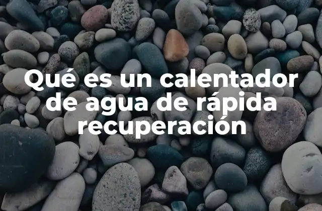 Qué es un Calentador de Agua de Rápida Recuperación