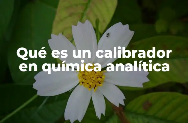 Qué es un Calibrador en Química Analítica