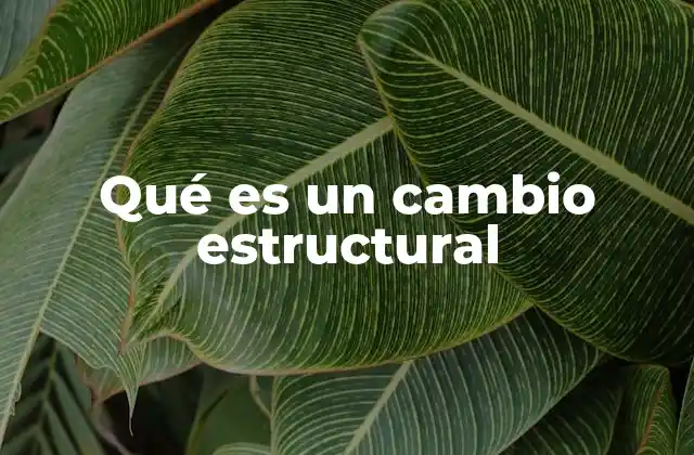 Qué es un Cambio Estructural