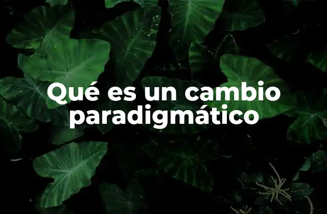 Qué es un Cambio Paradigmático