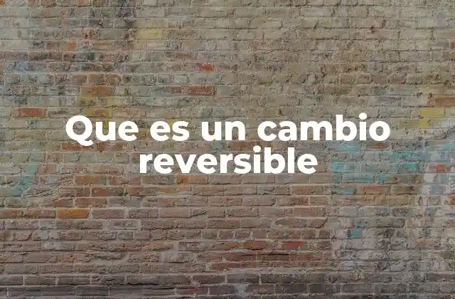 Que es un Cambio Reversible