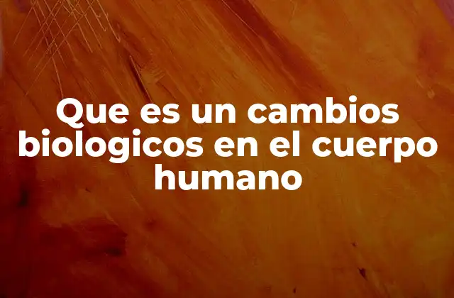 Que es un Cambios Biologicos en el Cuerpo Humano