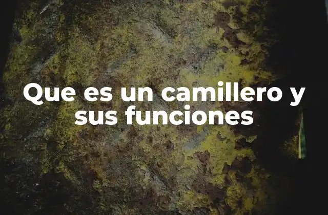 Que es un Camillero y Sus Funciones