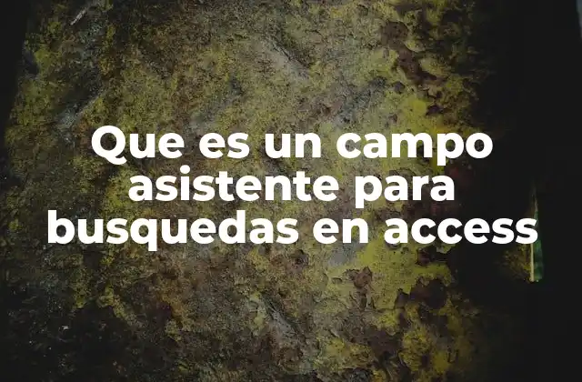 Que es un Campo Asistente para Busquedas en Access