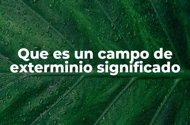 Que es un Campo de Exterminio Significado 2 La historia detrás de los centros de exterminio