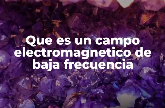 Que es un Campo Electromagnetico de Baja Frecuencia