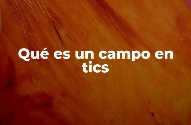 Qué es un Campo en Tics