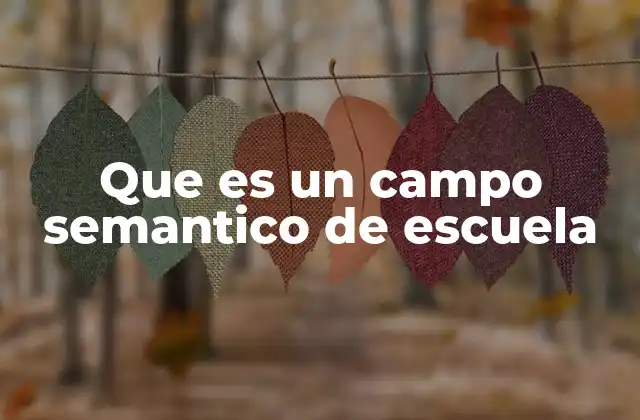 Que es un Campo Semantico de Escuela