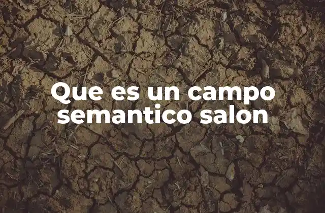Que es un Campo Semantico Salon