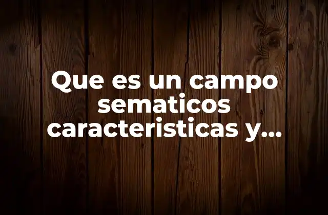 Que es un Campo Sematicos Caracteristicas y Ejemplos
