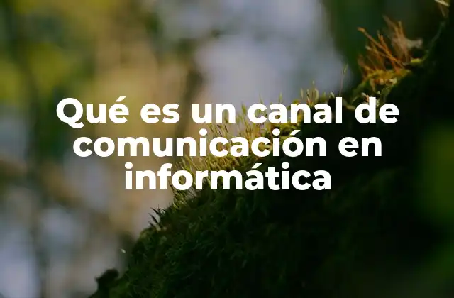 Qué es un Canal de Comunicación en Informática