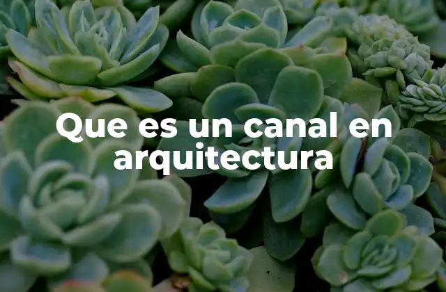 Que es un Canal en Arquitectura