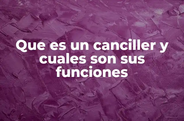 Que es un Canciller y Cuales Son Sus Funciones