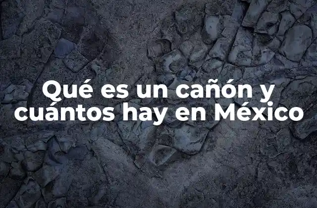 Qué es un Cañón y Cuántos Hay en México