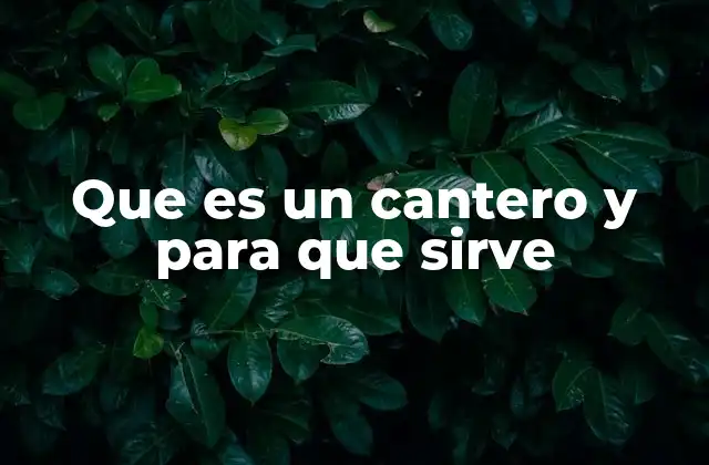 Que es un Cantero y para que Sirve