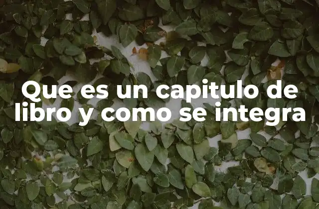 Que es un Capitulo de Libro y como Se Integra