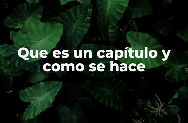 Que es un Capítulo y como Se Hace 2 La importancia de la estructura en la organización de contenidos