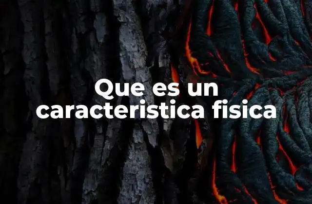 Que es un Caracteristica Fisica