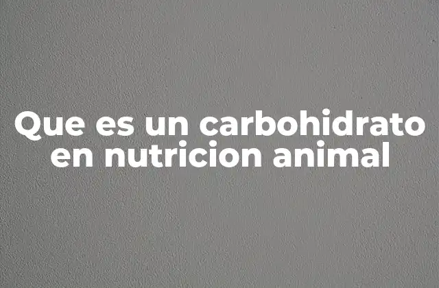 Que es un Carbohidrato en Nutricion Animal
