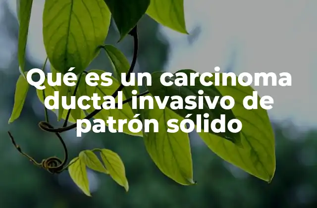 Qué es un Carcinoma Ductal Invasivo de Patrón Sólido