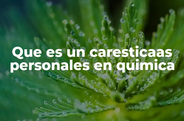 Que es un Caresticaas Personales en Quimica