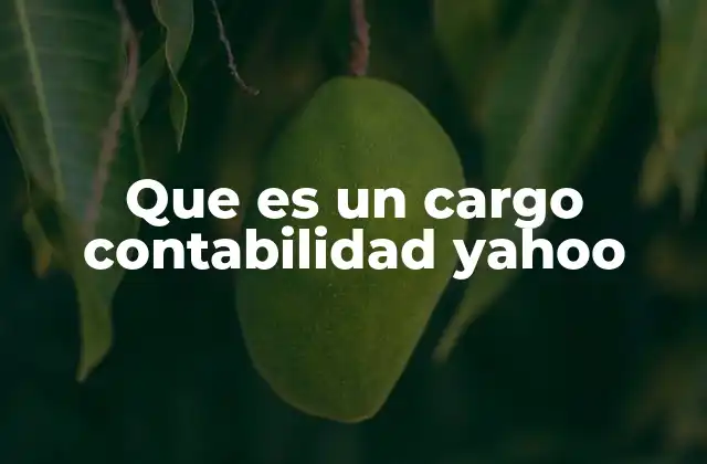 Que es un Cargo Contabilidad Yahoo
