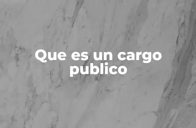 Que es un Cargo Publico