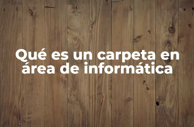 Qué es un Carpeta en Área de Informática