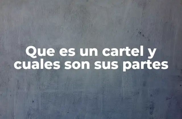 Que es un Cartel y Cuales Son Sus Partes