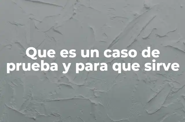 Que es un Caso de Prueba y para que Sirve