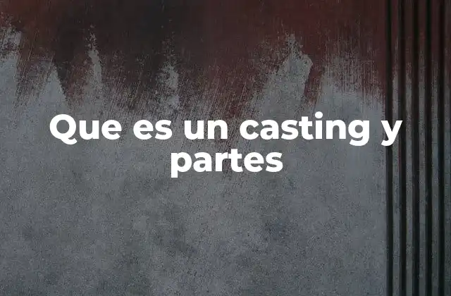 Que es un Casting y Partes