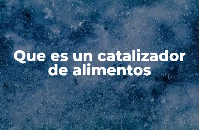 Que es un Catalizador de Alimentos