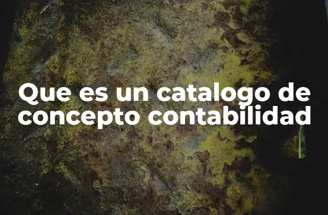Que es un Catalogo de Concepto Contabilidad